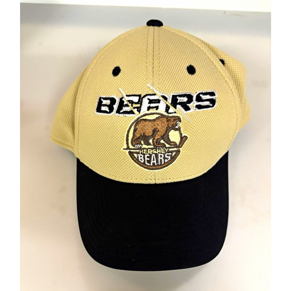 Hershey Bears Reebok Center Ice Hat Cap Size L/XL Fitted Stretch Hockey AHL Tan